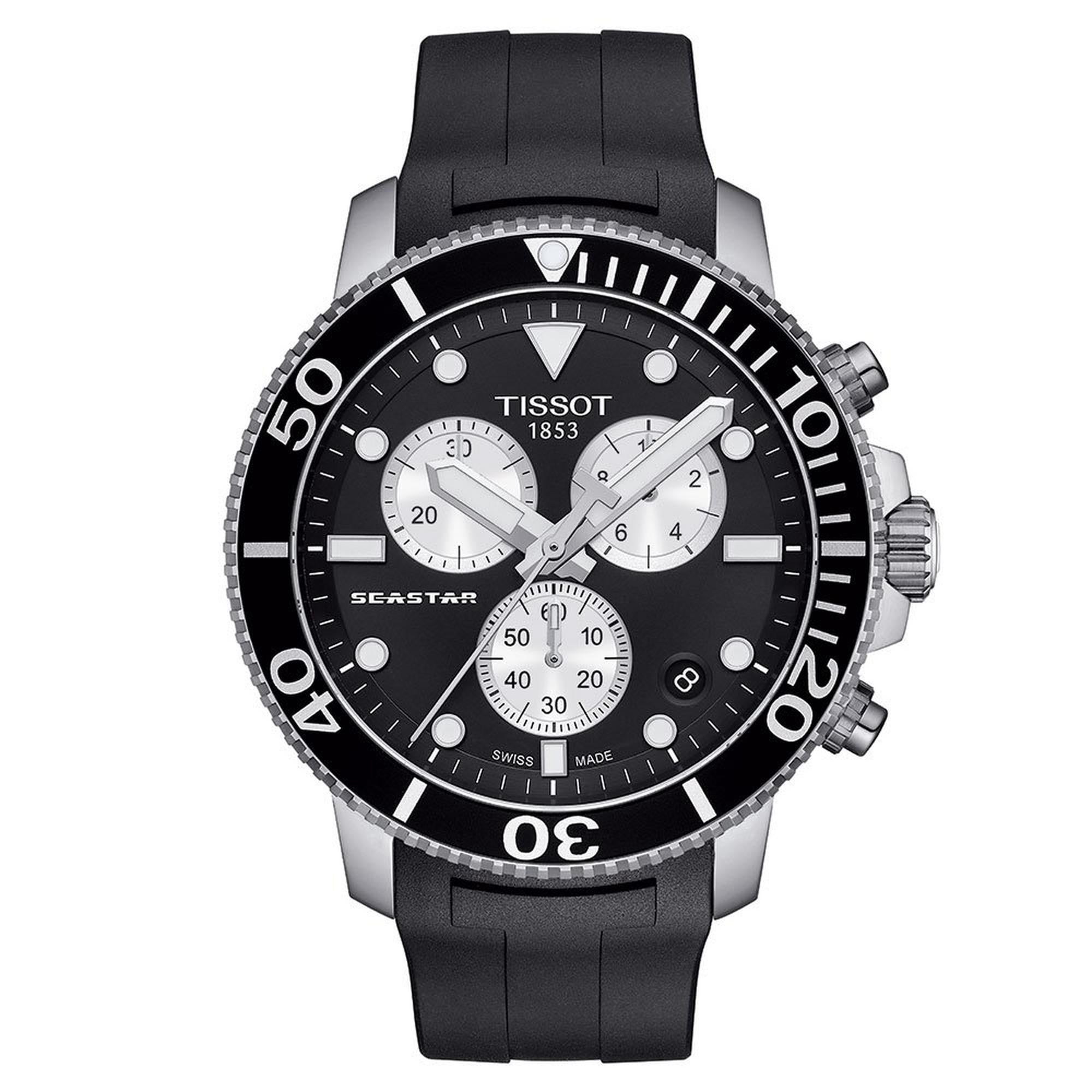 Tissot Chronograph Watch SEASTAR 1000 Black Rubber - T1204171705100